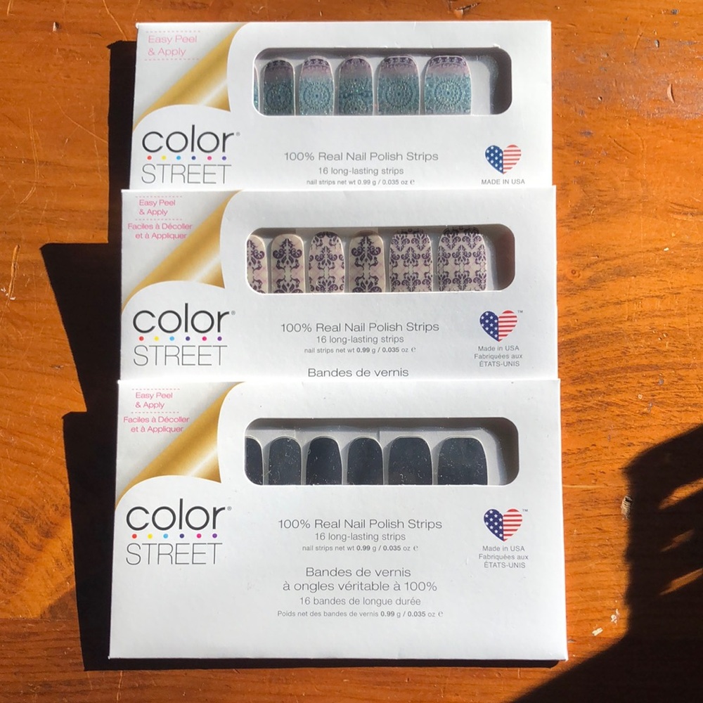Set of Three Color Street Nail Wraps